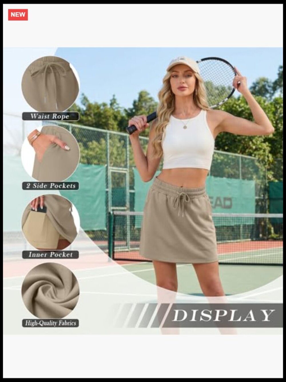 Active Skirts with Built-in Shorts and Pockets for Golf Tennis Hiking Workout - Picture 6 of 7